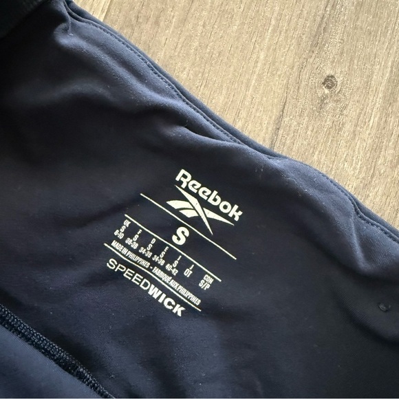 Reebok Vector High Rise Lux Blue Color Block Athletic Leggings - Picture 4 of 5